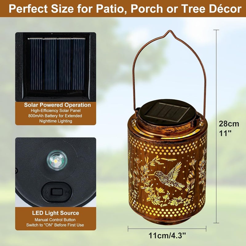 Adebime Hummingbird Solar Lanterns, Birthday Gifts for Women Mom Grandma, Outdoor Waterproof Hanging Garden Decor for Patio, Yard - Image 5